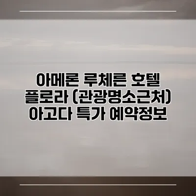 아메론 루체른 호텔 플로라 (관광명소근처) 아고다 특가 예약정보