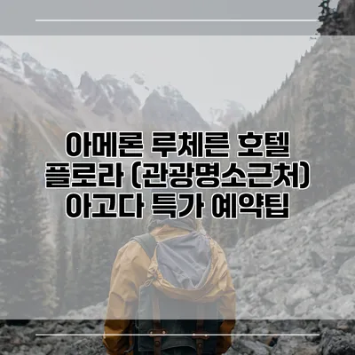 아메론 루체른 호텔 플로라 (관광명소근처) 아고다 특가 예약팁