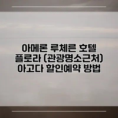 아메론 루체른 호텔 플로라 (관광명소근처) 아고다 할인예약 방법