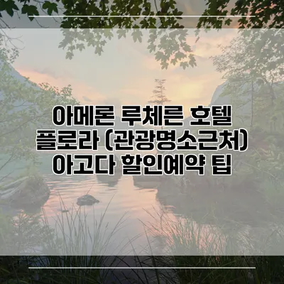 아메론 루체른 호텔 플로라 (관광명소근처) 아고다 할인예약 팁