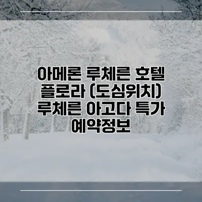 아메론 루체른 호텔 플로라 (도심위치) 루체른 아고다 특가 예약정보