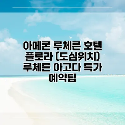 아메론 루체른 호텔 플로라 (도심위치) 루체른 아고다 특가 예약팁