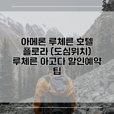 아메론 루체른 호텔 플로라 (도심위치) 루체른 아고다 할인예약 팁
