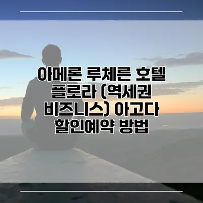 아메론 루체른 호텔 플로라 (역세권 비즈니스) 아고다 할인예약 방법