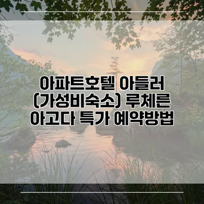 아파트호텔 아들러 (가성비숙소) 루체른 아고다 특가 예약방법