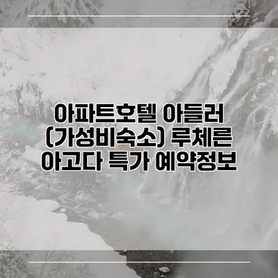 아파트호텔 아들러 (가성비숙소) 루체른 아고다 특가 예약정보
