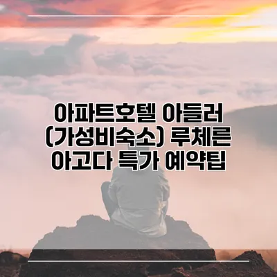 아파트호텔 아들러 (가성비숙소) 루체른 아고다 특가 예약팁