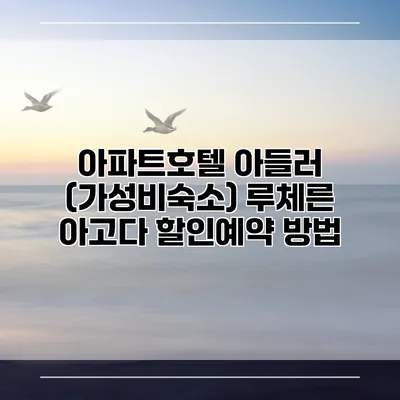 아파트호텔 아들러 (가성비숙소) 루체른 아고다 할인예약 방법