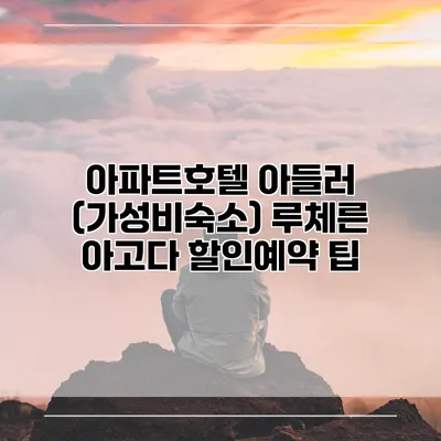 아파트호텔 아들러 (가성비숙소) 루체른 아고다 할인예약 팁
