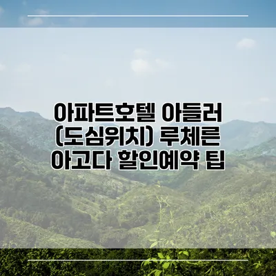 아파트호텔 아들러 (도심위치) 루체른 아고다 할인예약 팁
