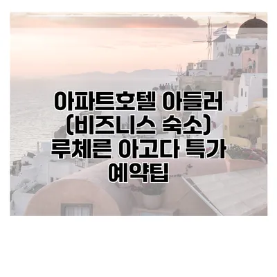 아파트호텔 아들러 (비즈니스 숙소) 루체른 아고다 특가 예약팁
