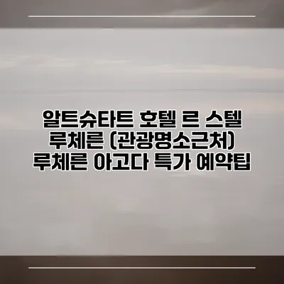 알트슈타트 호텔 르 스텔 루체른 (관광명소근처) 루체른 아고다 특가 예약팁