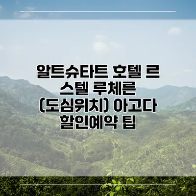 알트슈타트 호텔 르 스텔 루체른 (도심위치) 아고다 할인예약 팁