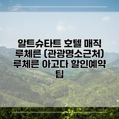 알트슈타트 호텔 매직 루체른 (관광명소근처) 루체른 아고다 할인예약 팁