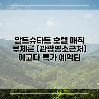 알트슈타트 호텔 매직 루체른 (관광명소근처) 아고다 특가 예약팁