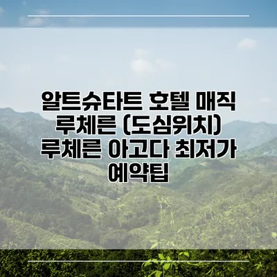 알트슈타트 호텔 매직 루체른 (도심위치) 루체른 아고다 최저가 예약팁