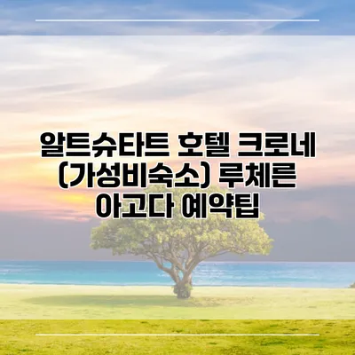 알트슈타트 호텔 크로네 (가성비숙소) 루체른 아고다 예약팁