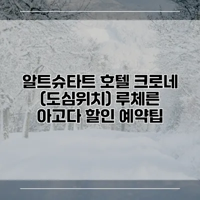 알트슈타트 호텔 크로네 (도심위치) 루체른 아고다 할인 예약팁