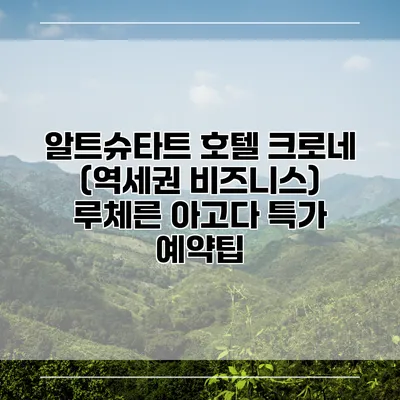 알트슈타트 호텔 크로네 (역세권 비즈니스) 루체른 아고다 특가 예약팁
