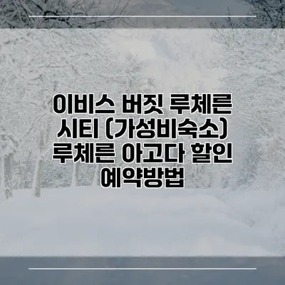 이비스 버짓 루체른 시티 (가성비숙소) 루체른 아고다 할인 예약방법