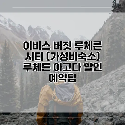 이비스 버짓 루체른 시티 (가성비숙소) 루체른 아고다 할인 예약팁