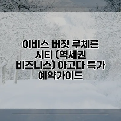 이비스 버짓 루체른 시티 (역세권 비즈니스) 아고다 특가 예약가이드