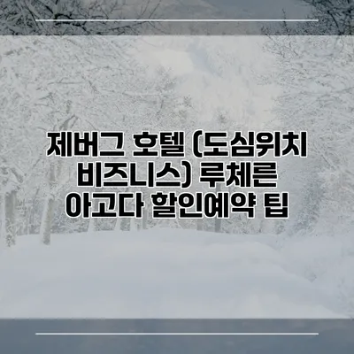 제버그 호텔 (도심위치 비즈니스) 루체른 아고다 할인예약 팁