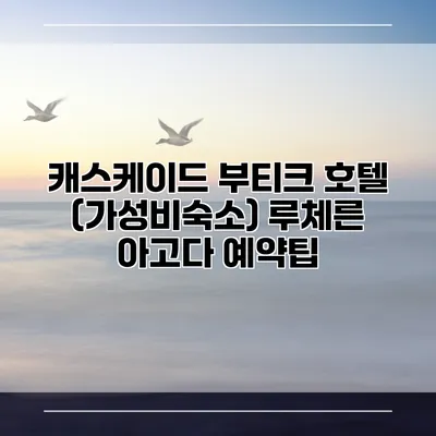 캐스케이드 부티크 호텔 (가성비숙소) 루체른 아고다 예약팁