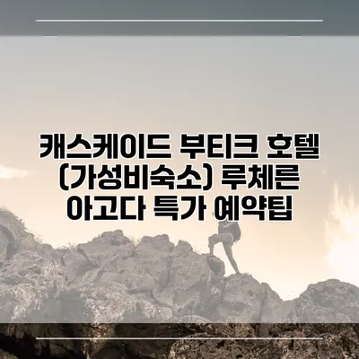 캐스케이드 부티크 호텔 (가성비숙소) 루체른 아고다 특가 예약팁