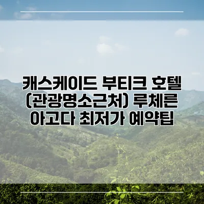 캐스케이드 부티크 호텔 (관광명소근처) 루체른 아고다 최저가 예약팁