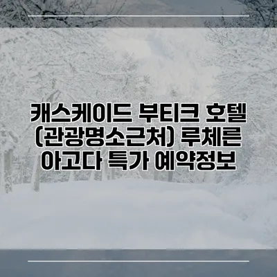 캐스케이드 부티크 호텔 (관광명소근처) 루체른 아고다 특가 예약정보
