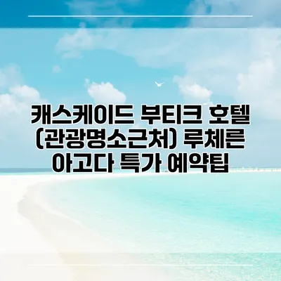 캐스케이드 부티크 호텔 (관광명소근처) 루체른 아고다 특가 예약팁
