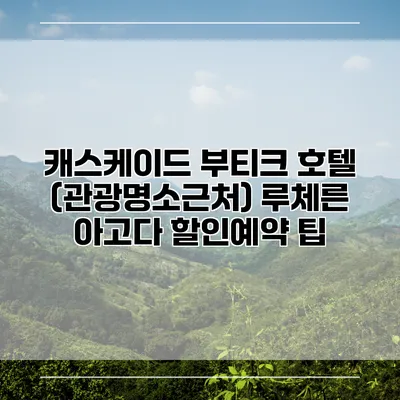 캐스케이드 부티크 호텔 (관광명소근처) 루체른 아고다 할인예약 팁