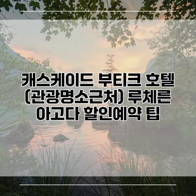 캐스케이드 부티크 호텔 (관광명소근처) 루체른 아고다 할인예약 팁