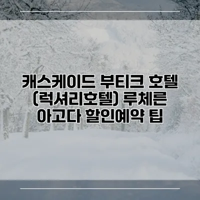 캐스케이드 부티크 호텔 (럭셔리호텔) 루체른 아고다 할인예약 팁