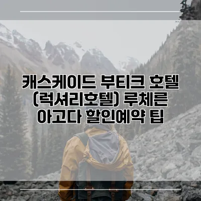 캐스케이드 부티크 호텔 (럭셔리호텔) 루체른 아고다 할인예약 팁