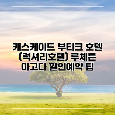 캐스케이드 부티크 호텔 (럭셔리호텔) 루체른 아고다 할인예약 팁