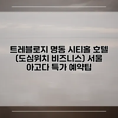 트레블로지 명동 시티홀 호텔 (도심위치 비즈니스) 서울 아고다 특가 예약팁