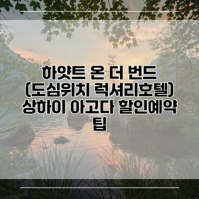 하얏트 온 더 번드 (도심위치 럭셔리호텔) 상하이 아고다 할인예약 팁