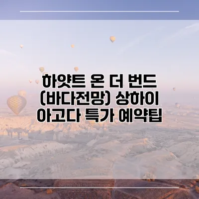 하얏트 온 더 번드 (바다전망) 상하이 아고다 특가 예약팁