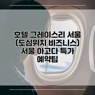 호텔 그레이스리 서울 (도심위치 비즈니스) 서울 아고다 특가 예약팁