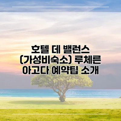 호텔 데 밸런스 (가성비숙소) 루체른 아고다 예약팁 소개