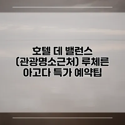 호텔 데 밸런스 (관광명소근처) 루체른 아고다 특가 예약팁