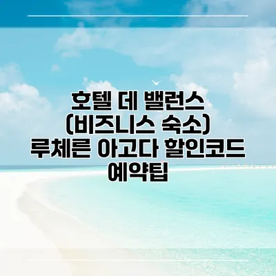 호텔 데 밸런스 (비즈니스 숙소) 루체른 아고다 할인코드 예약팁