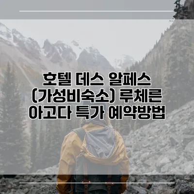호텔 데스 알페스 (가성비숙소) 루체른 아고다 특가 예약방법