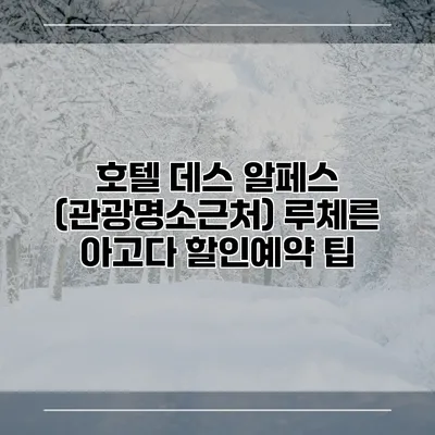 호텔 데스 알페스 (관광명소근처) 루체른 아고다 할인예약 팁