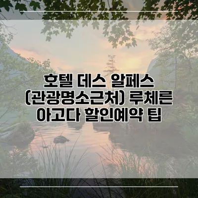 호텔 데스 알페스 (관광명소근처) 루체른 아고다 할인예약 팁