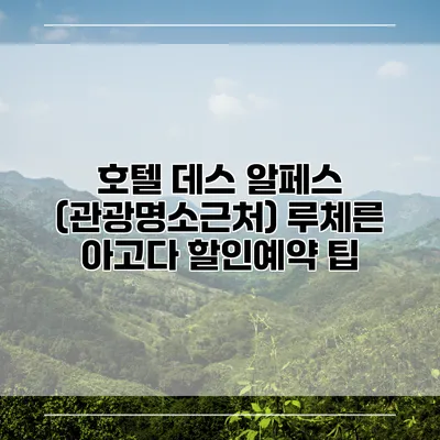 호텔 데스 알페스 (관광명소근처) 루체른 아고다 할인예약 팁