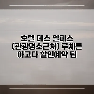 호텔 데스 알페스 (관광명소근처) 루체른 아고다 할인예약 팁