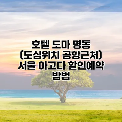 호텔 도마 명동 (도심위치 공항근처) 서울 아고다 할인예약 방법